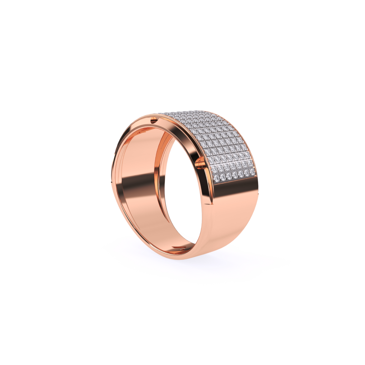 Round Half Eternity Diamond Men's Ring